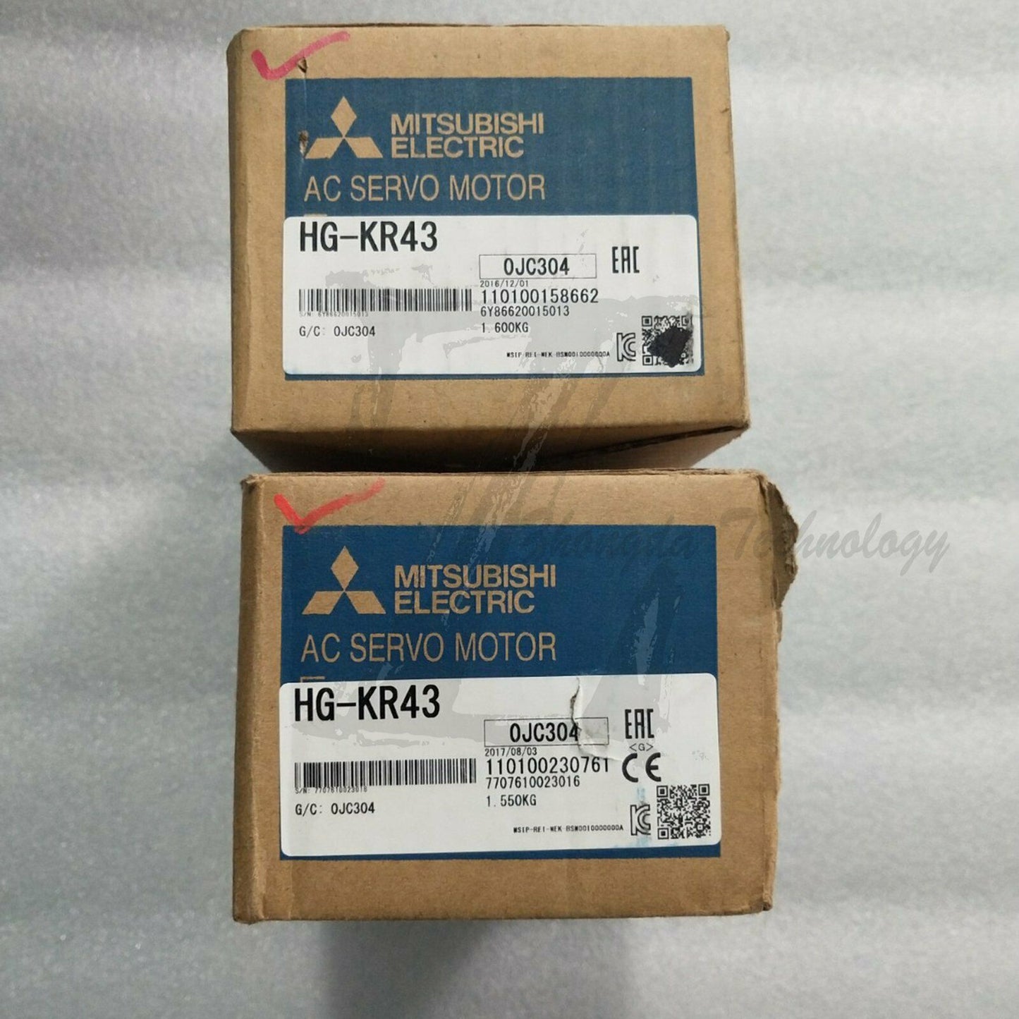 New Mitsubishi,Servo Motor, 200 V ac, 2.6 A, 3000 rpm, 4.5 Nm,HG-KR43 - MITSUBISHI