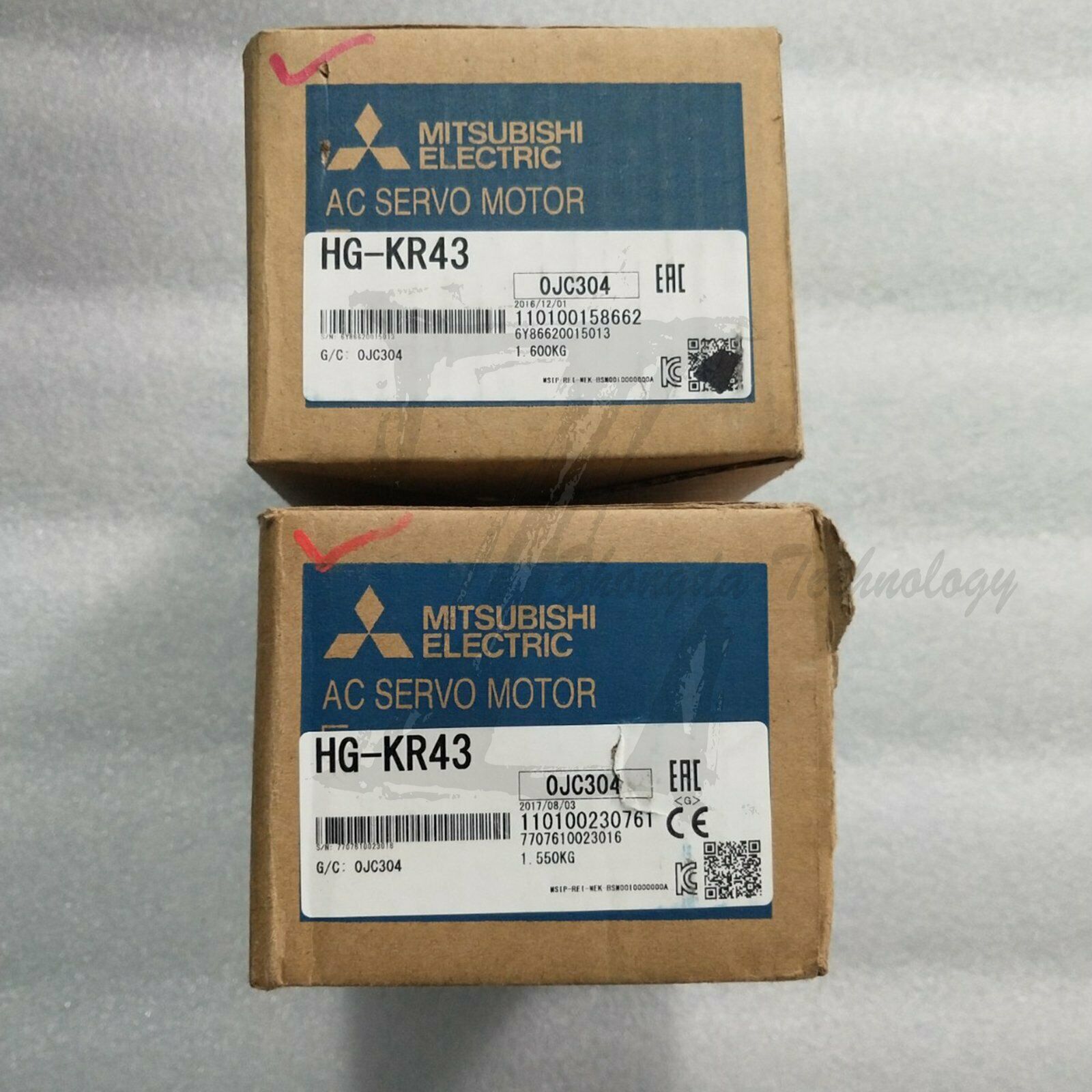 New Mitsubishi,Servo Motor, 200 V ac, 2.6 A, 3000 rpm, 4.5 Nm,HG-KR43 - MITSUBISHI