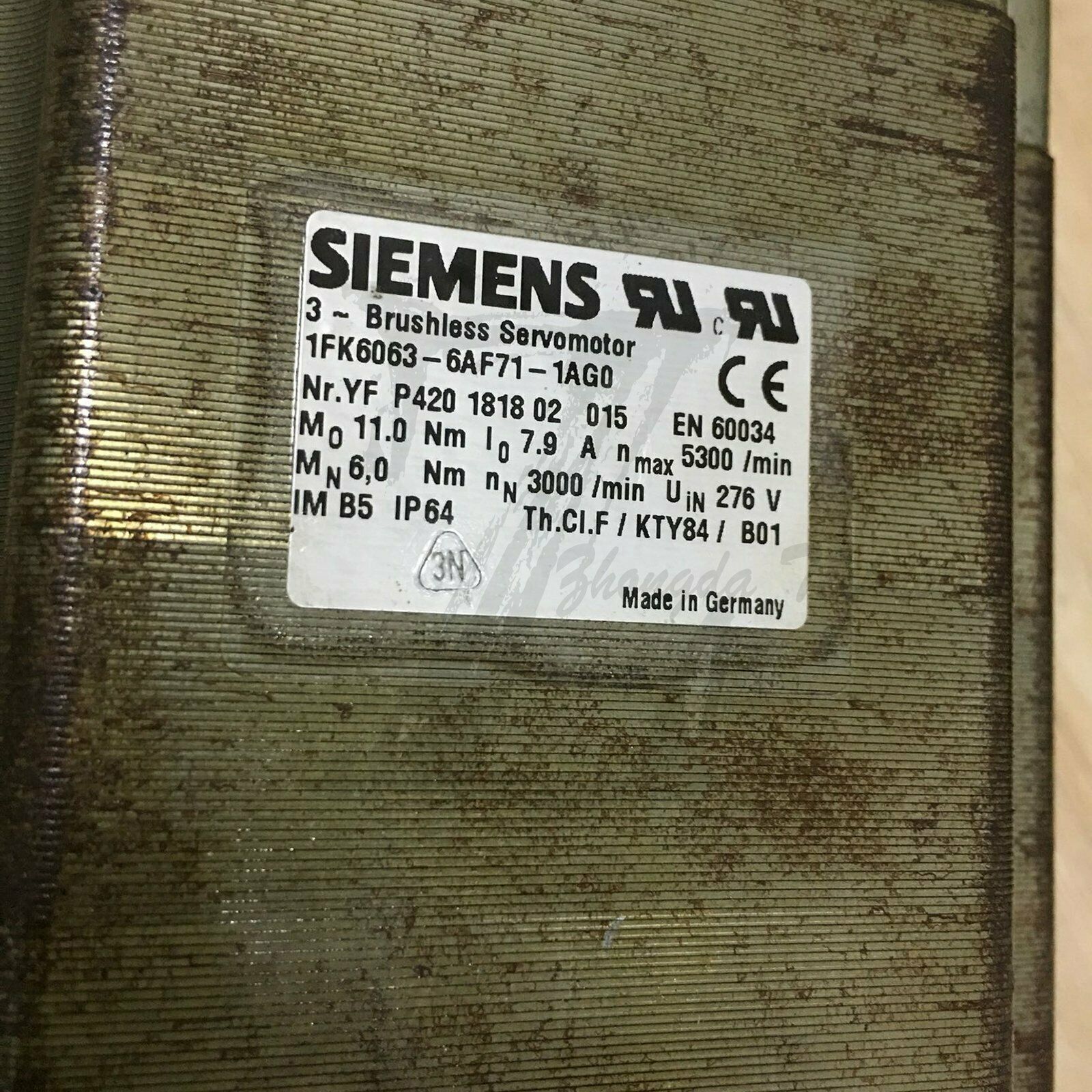 Used Siemens Brushless Servo Motor 1FK6063-6AF71-1AG0