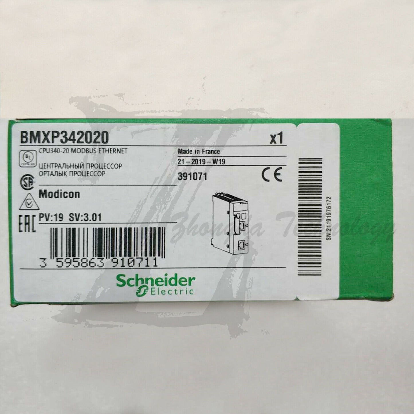 New Schneider BMXP342020 CPU with built-in USB port, Modbus, Ethernet TCP/IP - SCHNEIDER