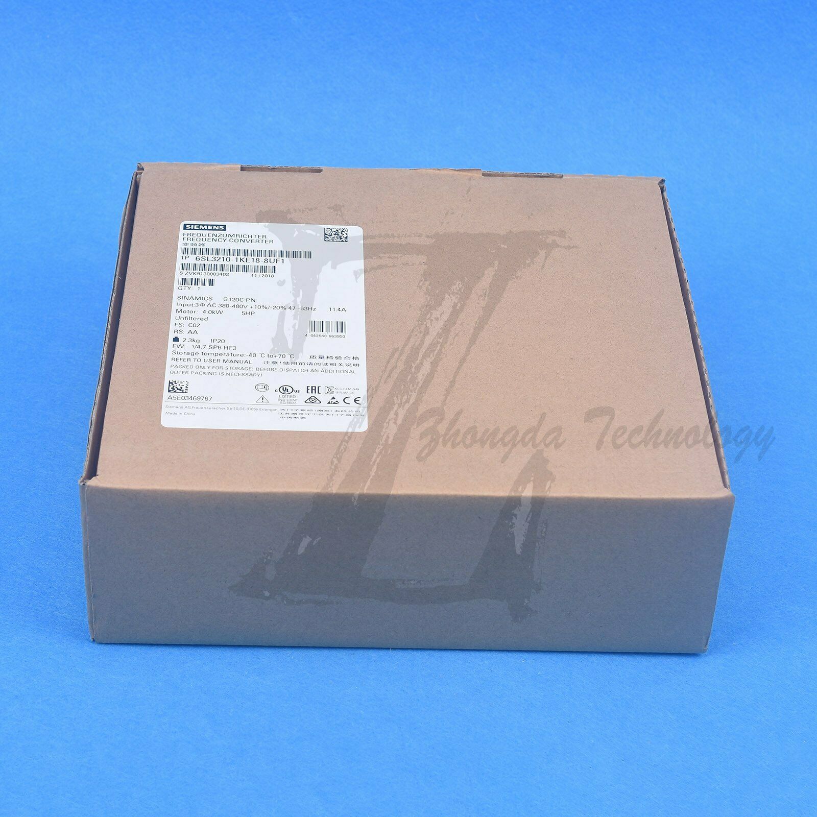 New Siemens G120C inverter 4.0kW 6SL3210-1KE18-8UF1 Siemens