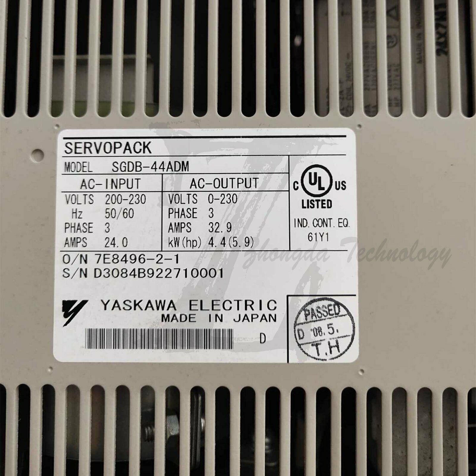 Used Yaskawa servo driver SGDB-44ADM Tested In Good Condition - YASKAWA