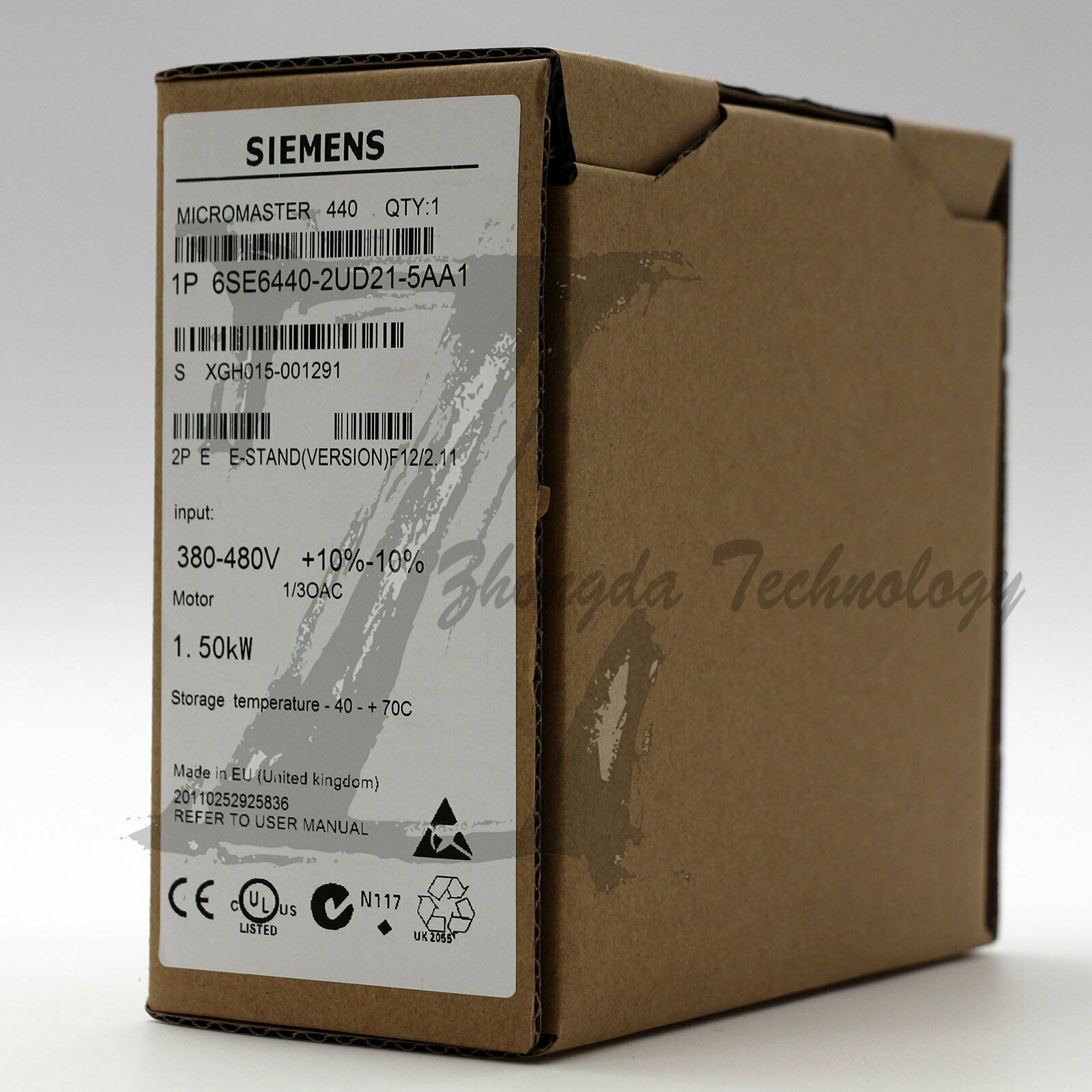 NEW Siemens Inverter Drive，1.5 kW，380 to 480 V ac，6SE6440-2UD21-5AA1
