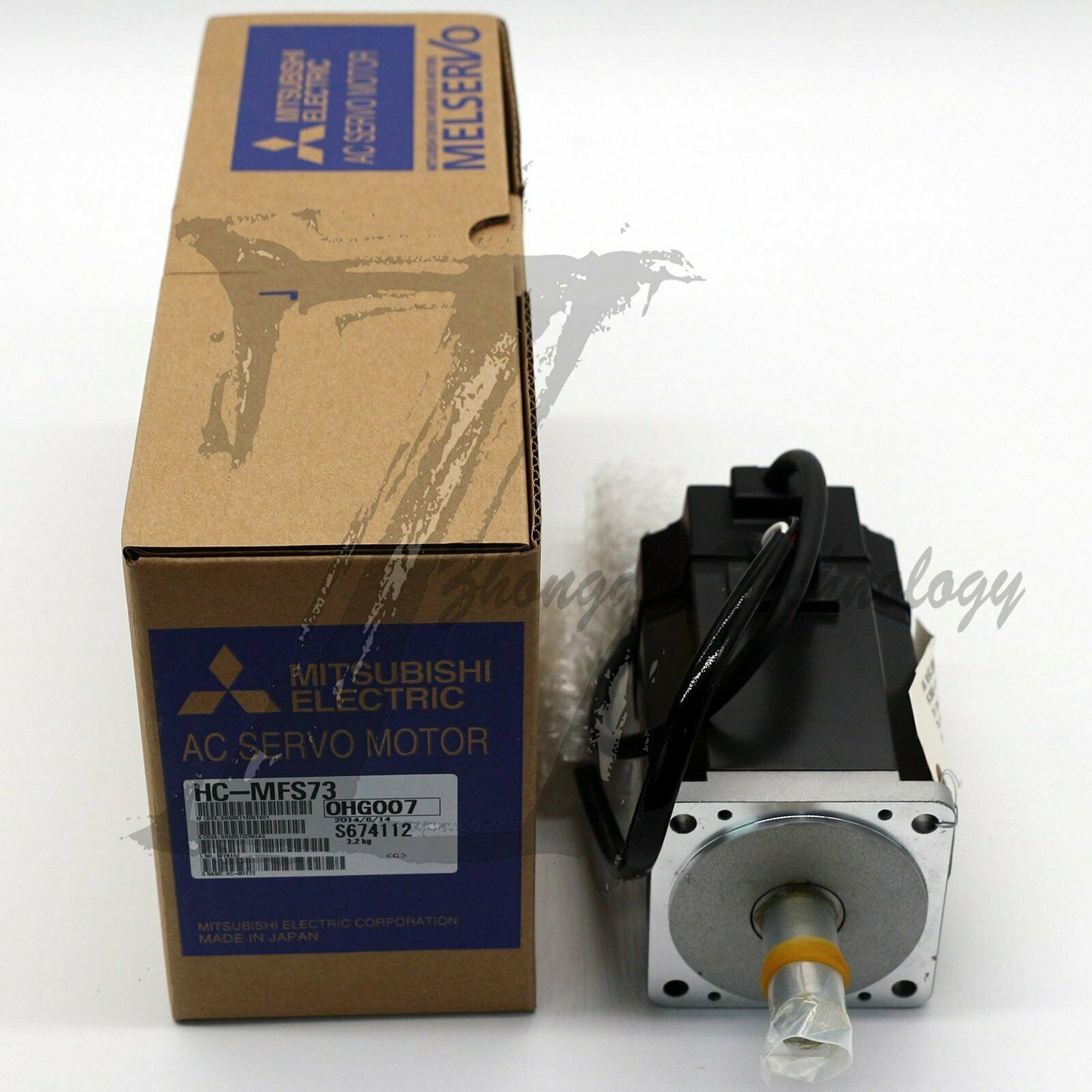 Mitsubishi Servo Motor 0.75 kW 200 V & 400 V 18 A 4500 rpm 2.4 Nm HC-MFS73 - MITSUBISHI