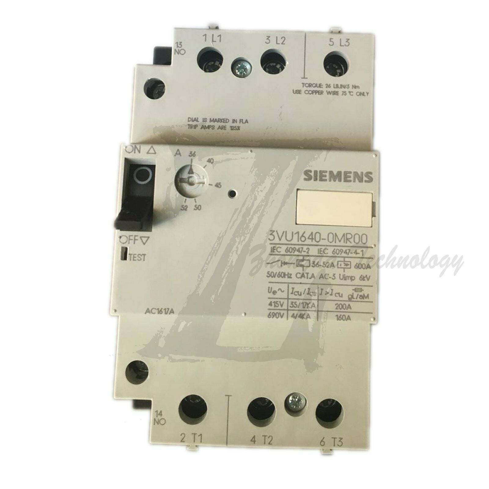 New Siemens motor protection circuit breaker 3VU1640-0MR00 Siemens