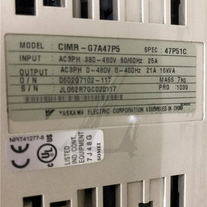 Used Yaskawa G7 series inverter CIMR-G7A47P5 7.5KW/380V - YASKAWA