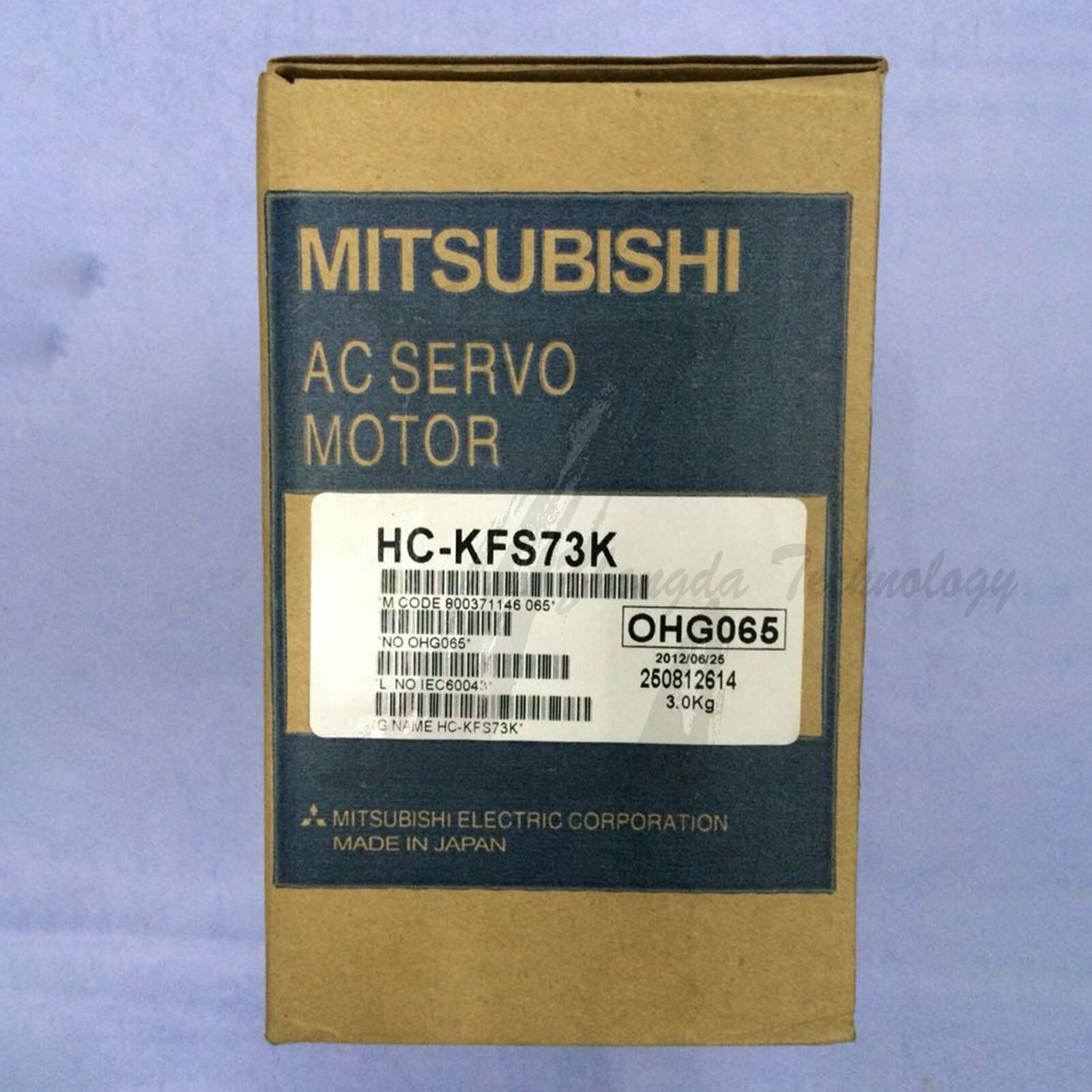 Mitsubishi Servo Motor, 0.75 kW, 103 V ac, 3000 rpm，HC-KFS73K