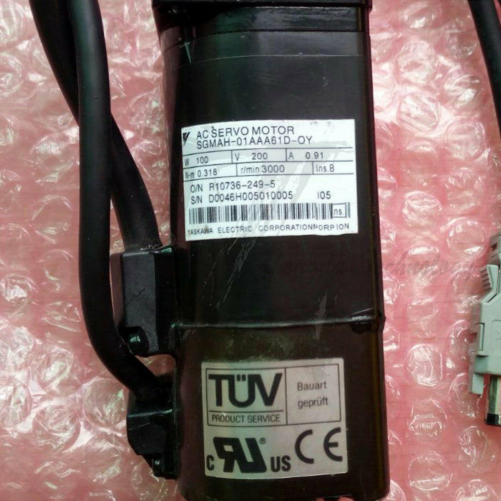 Used Yaskawa 100W Servo Motor SGMAH-01AAA61D-OY good test, - YASKAWA