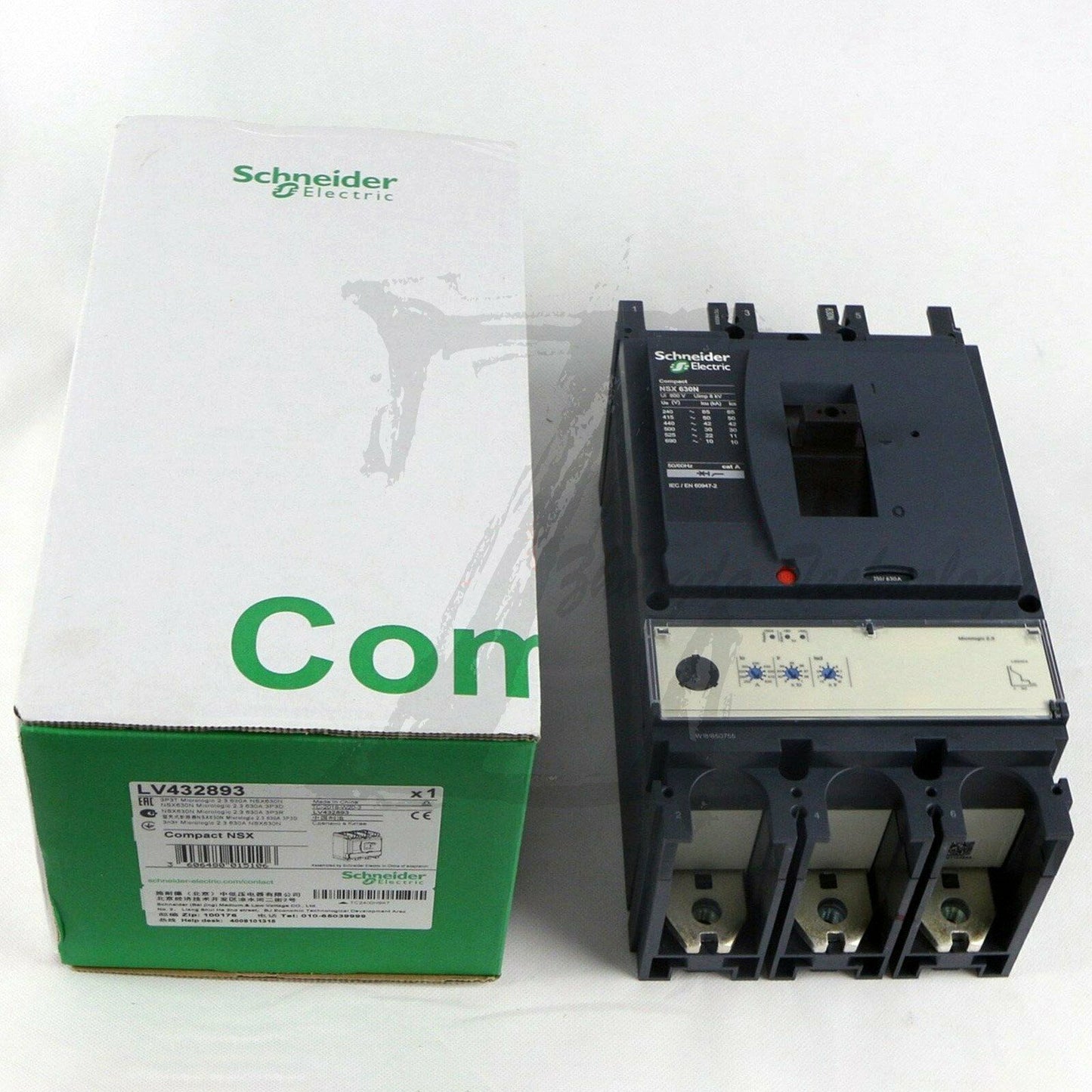 Schneider molded case circuit breaker NSX630N 3P 630A Mic2.3 LV432893 - SCHNEIDER