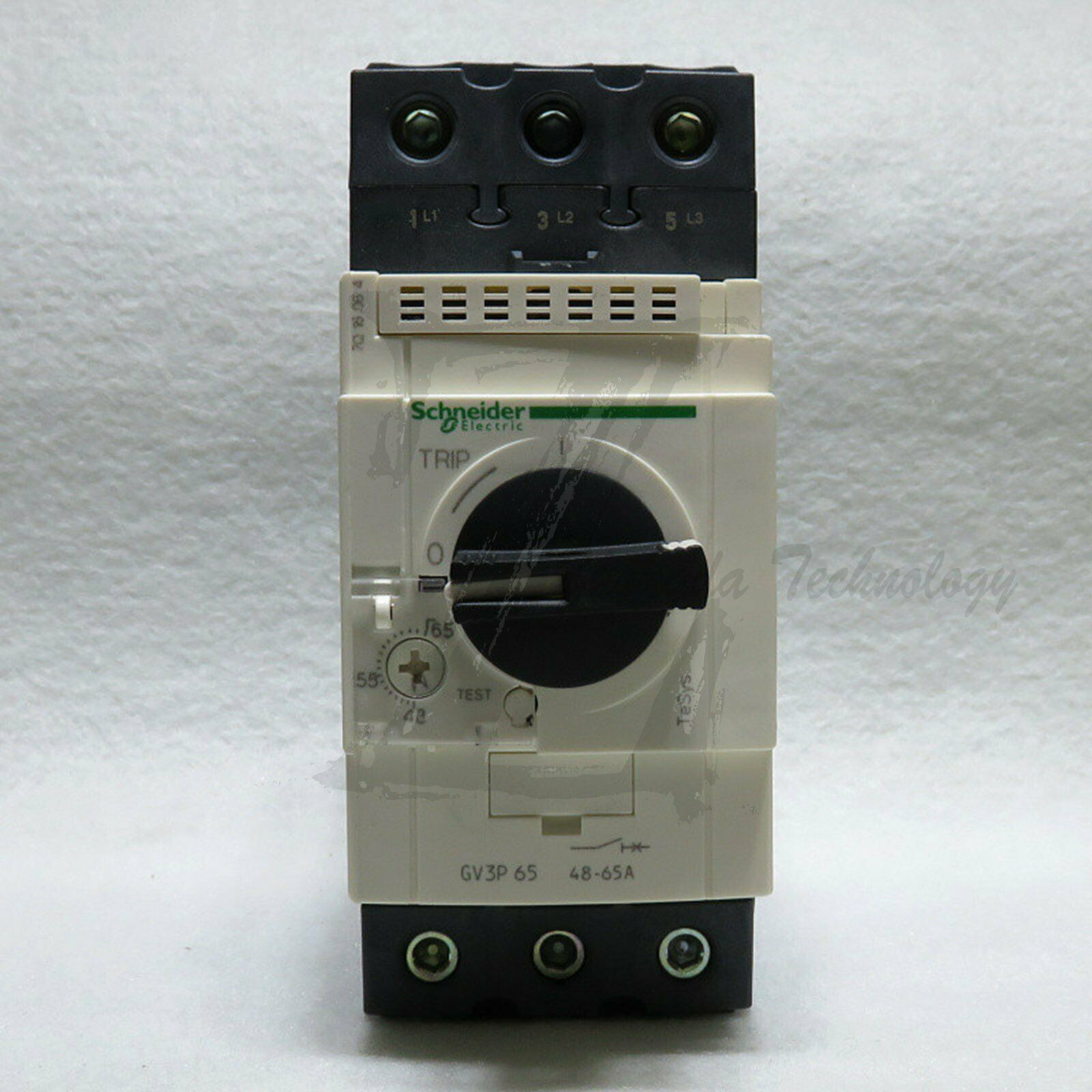 Schneider Thermal Magnetic Motor Circuit Breaker GV3P65 Knob Control 48-65A - SCHNEIDER