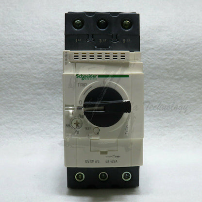 Schneider Thermal Magnetic Motor Circuit Breaker GV3P65 Knob Control 48-65A - SCHNEIDER