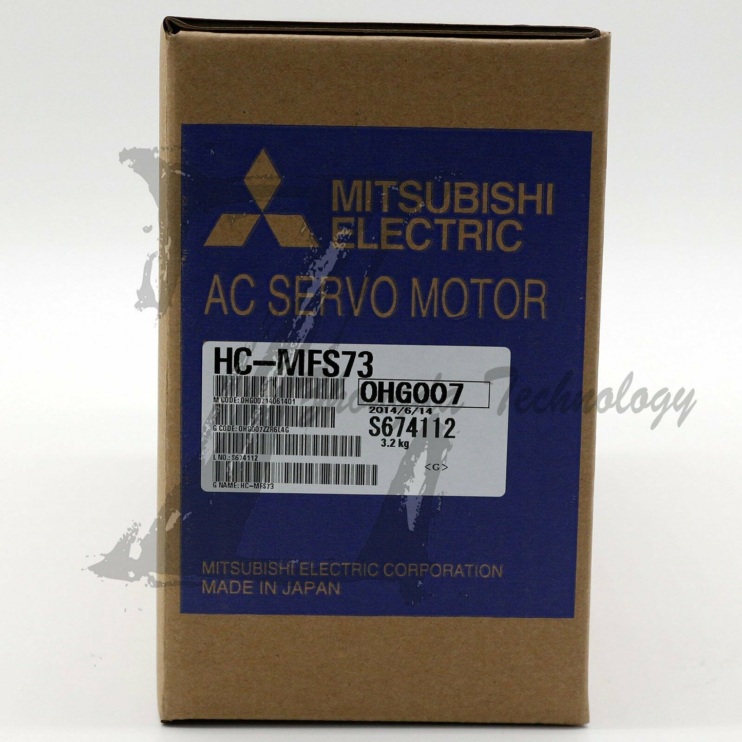 Mitsubishi Servo Motor 0.75 kW 200 V & 400 V 18 A 4500 rpm 2.4 Nm HC-MFS73 - MITSUBISHI