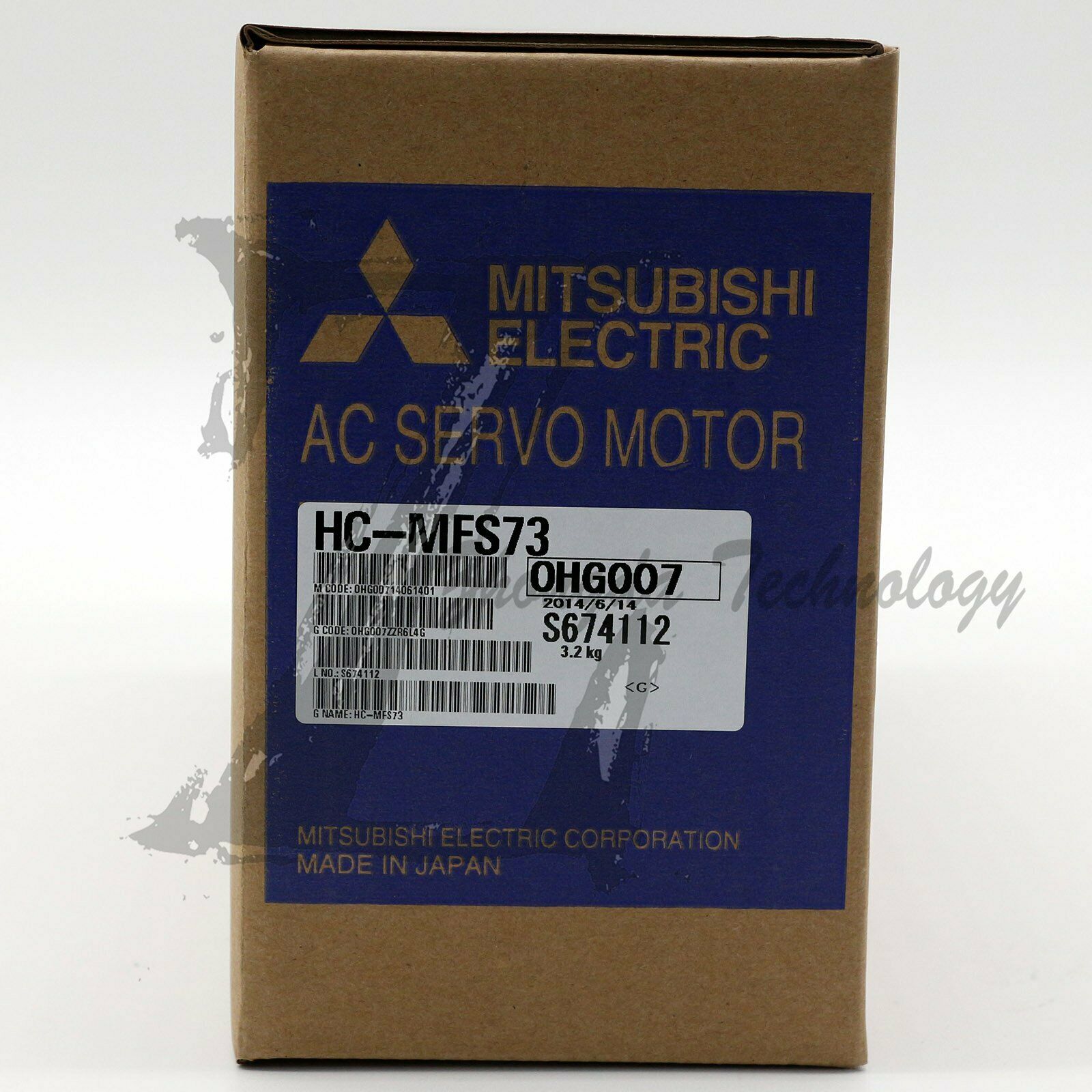 Mitsubishi Servo Motor 0.75 kW 200 V & 400 V 18 A 4500 rpm 2.4 Nm HC-MFS73 - MITSUBISHI