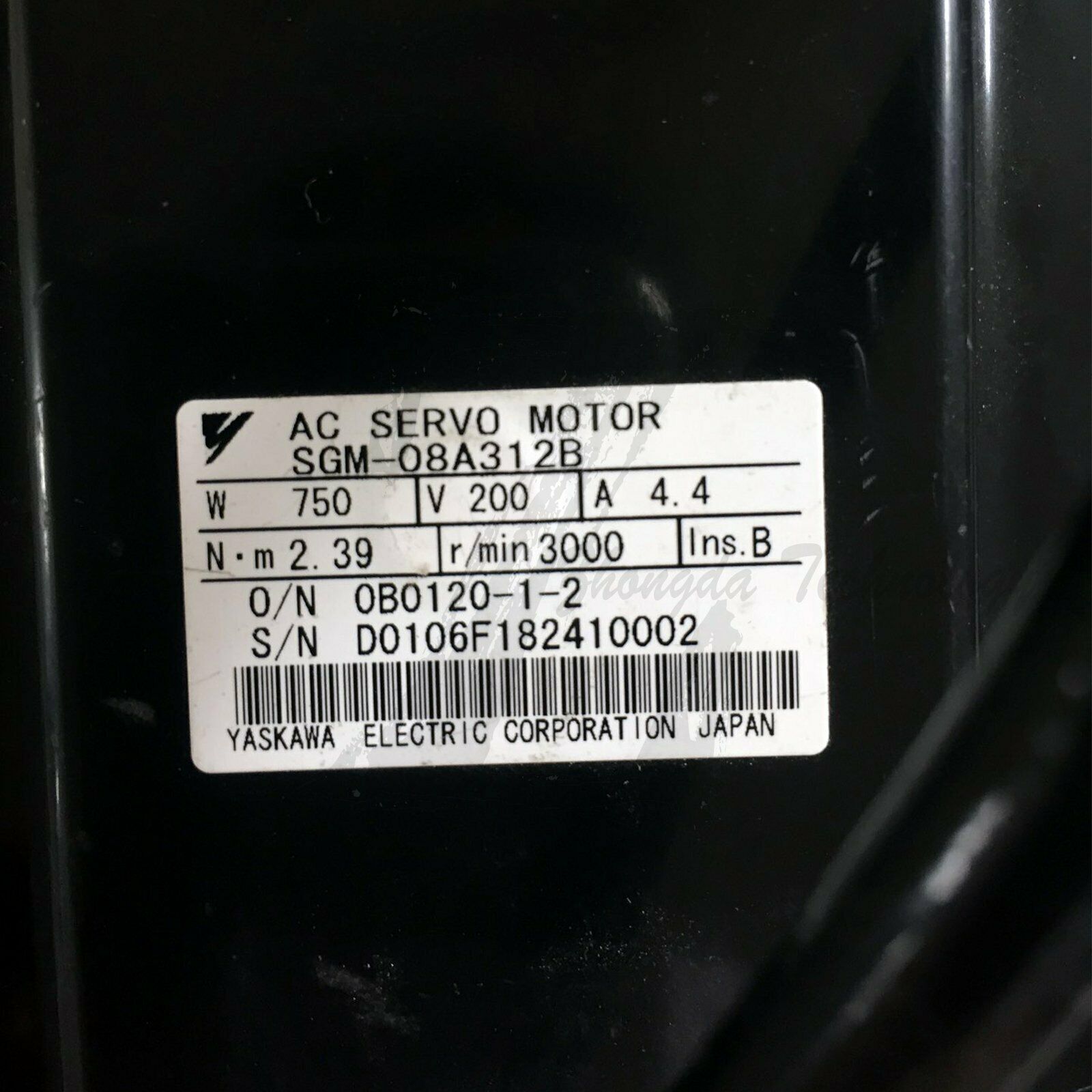 Used Yaskawa servo motor SGM-08A312B good - YASKAWA