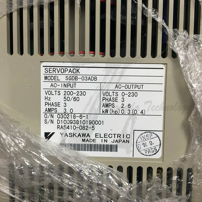 Used Yaskawa Servo Drive 220V0.3KW SGDB-03ADB good test - YASKAWA