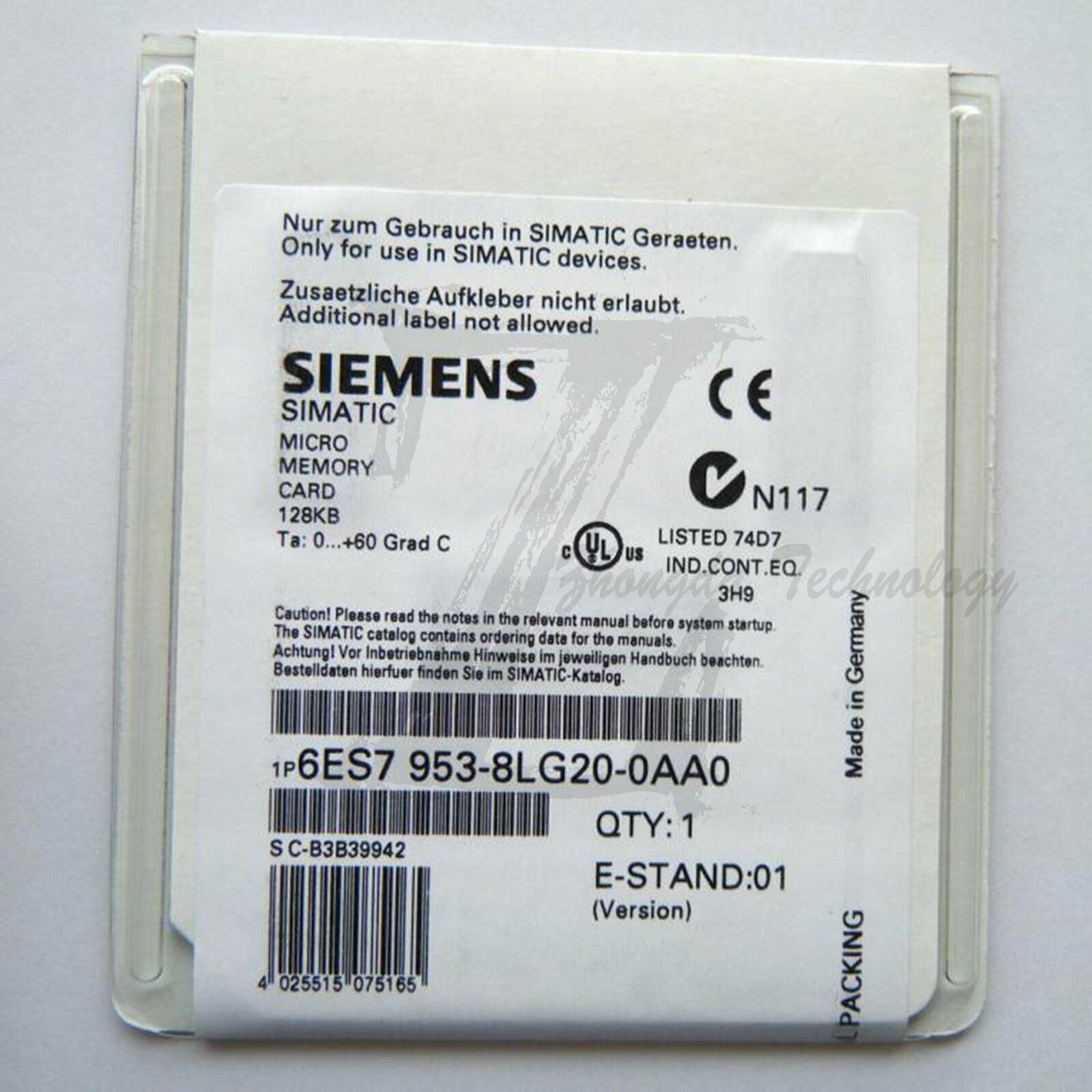 New Siemens memory card 6ES7 953-8LG20-0AA0