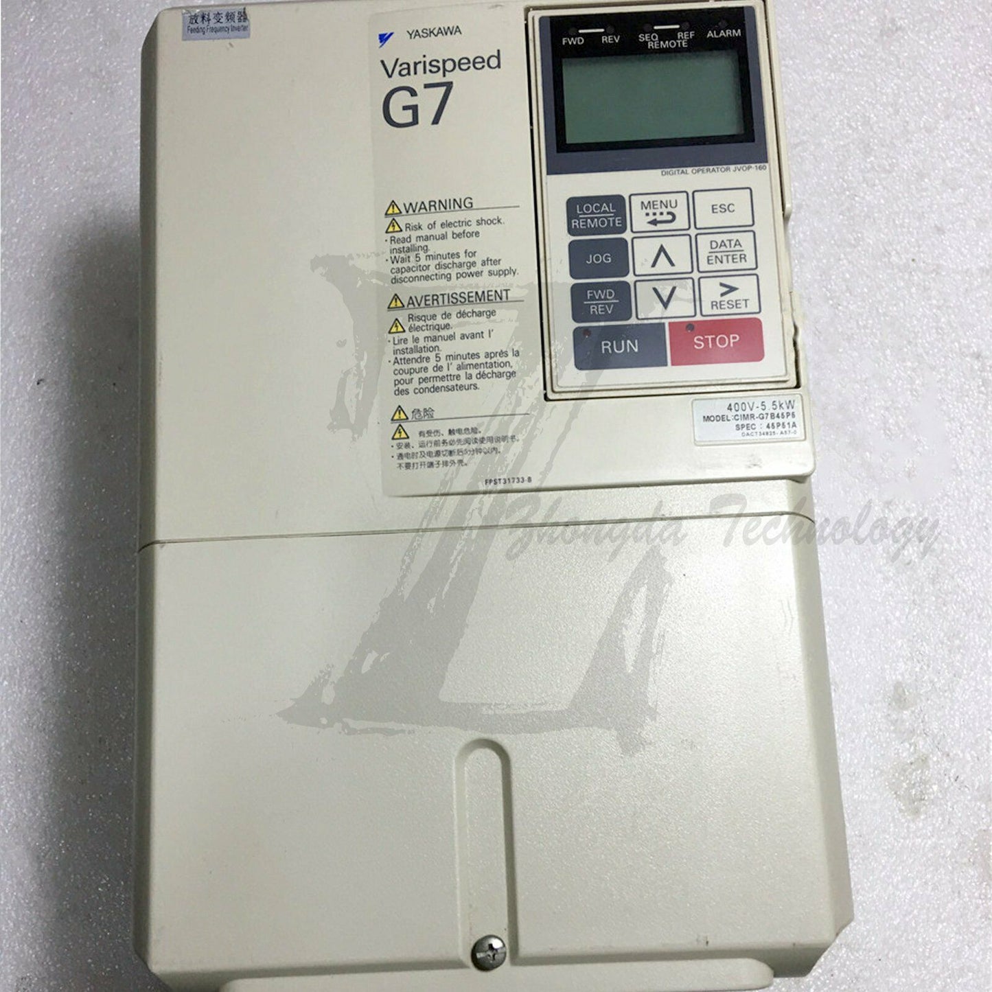 Used Yaskawa Inverter CIMR-G7B45P5 G7 5.5KW 380V - YASKAWA