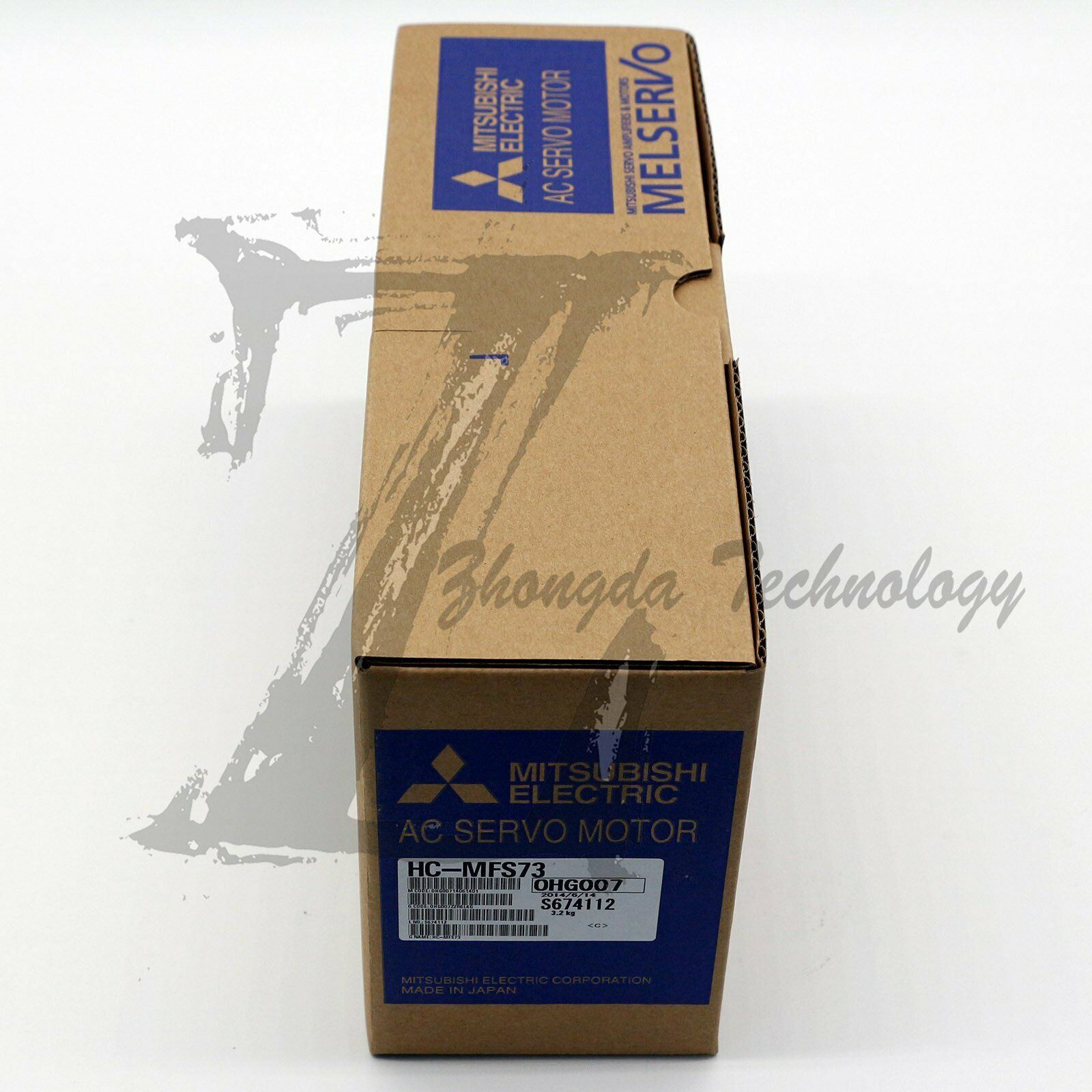 Mitsubishi Servo Motor 0.75 kW 200 V & 400 V 18 A 4500 rpm 2.4 Nm HC-MFS73 - MITSUBISHI