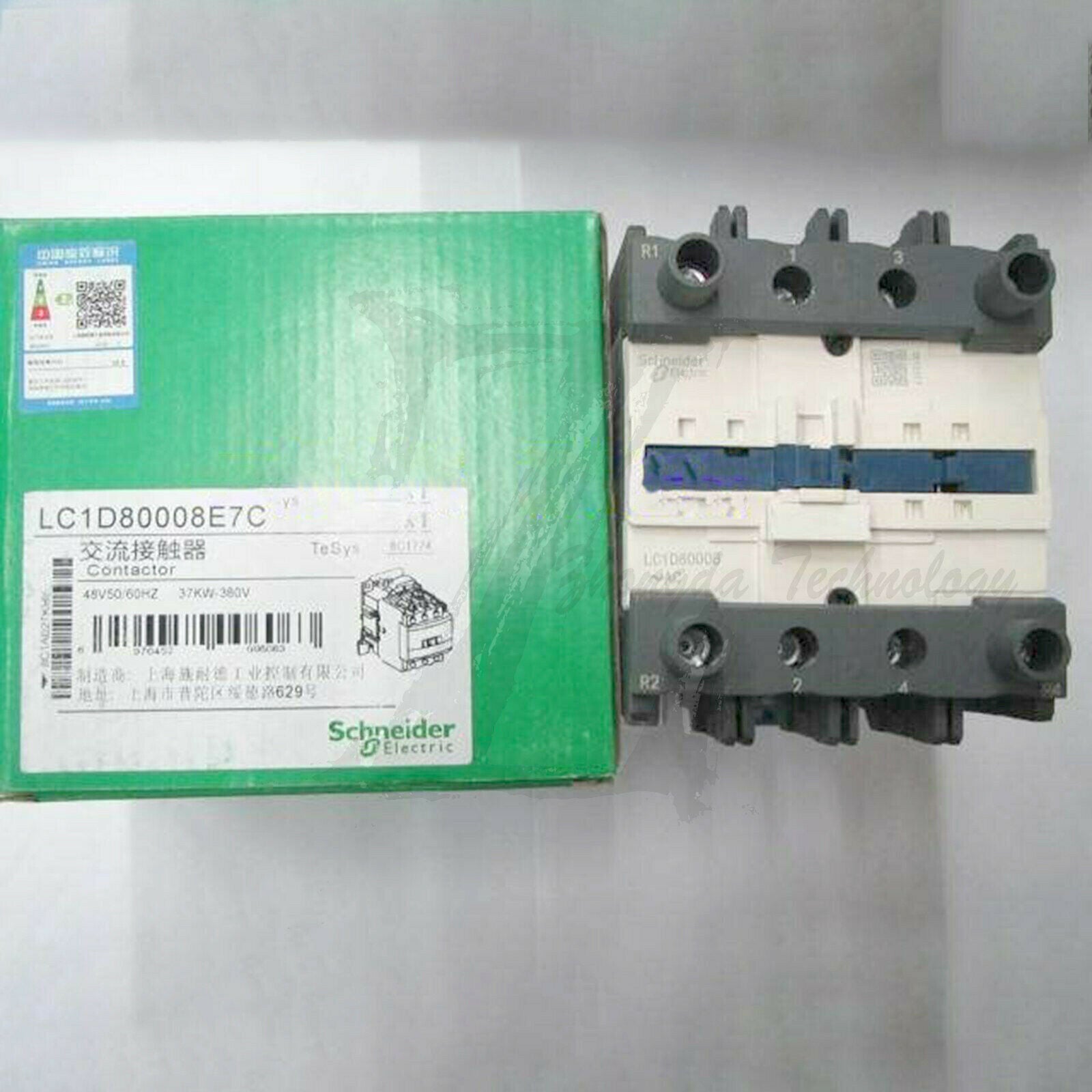 New Schneider four-pole contactor LC1D80008E7 coil AC48V 2 open 2 closed - SCHNEIDER