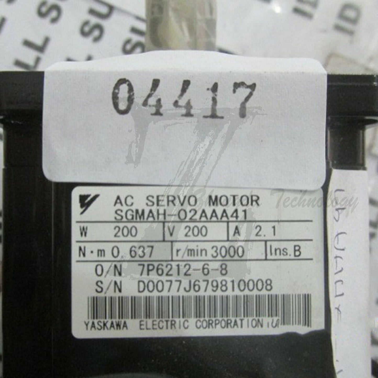 Yaskawa Sigma-II Servo Motors SGMAH-02AAA41 3 Phase 0.91A,200V,100W,0.13HP - YASKAWA