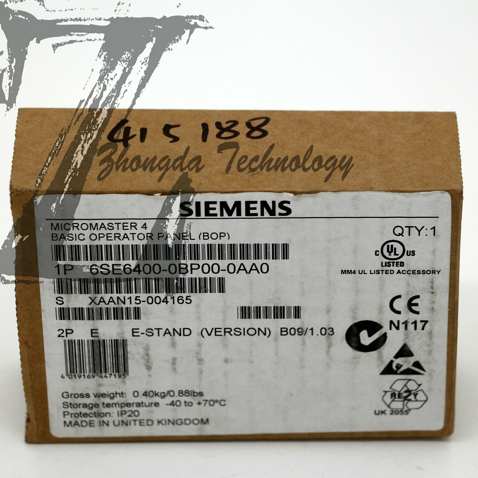 NEW Siemens, Keypad Operator Panel 6SE6400-0BP00-0AA0