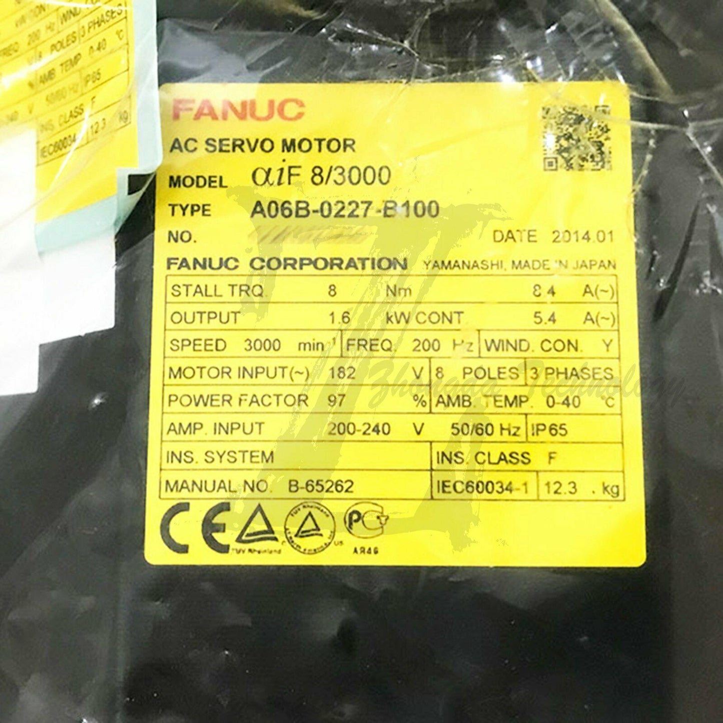 Fanuc,AC SERVO MOTOR MDL Ai8/3000, ST, SLK, a1000,A06B-0227-B100 - FANUC