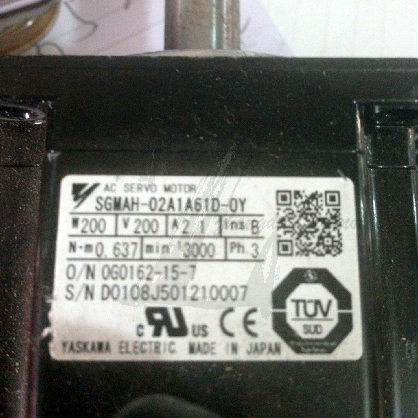 Used Yaskawa AC Servo Motor SGLAH-02A1A61D-OYgood - YASKAWA