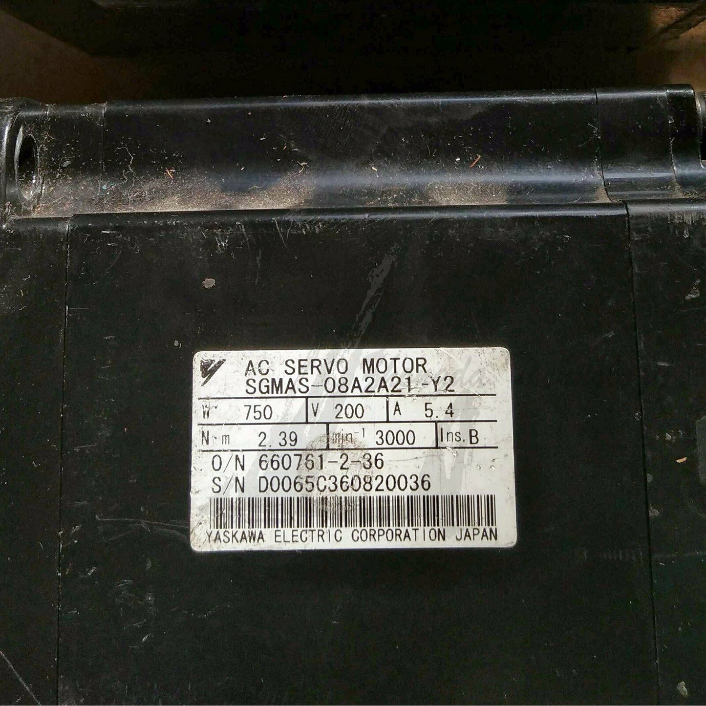Used Yaskawa Servo Motor SGMAS-08A2A21-Y2 Tested In Good Condition - YASKAWA