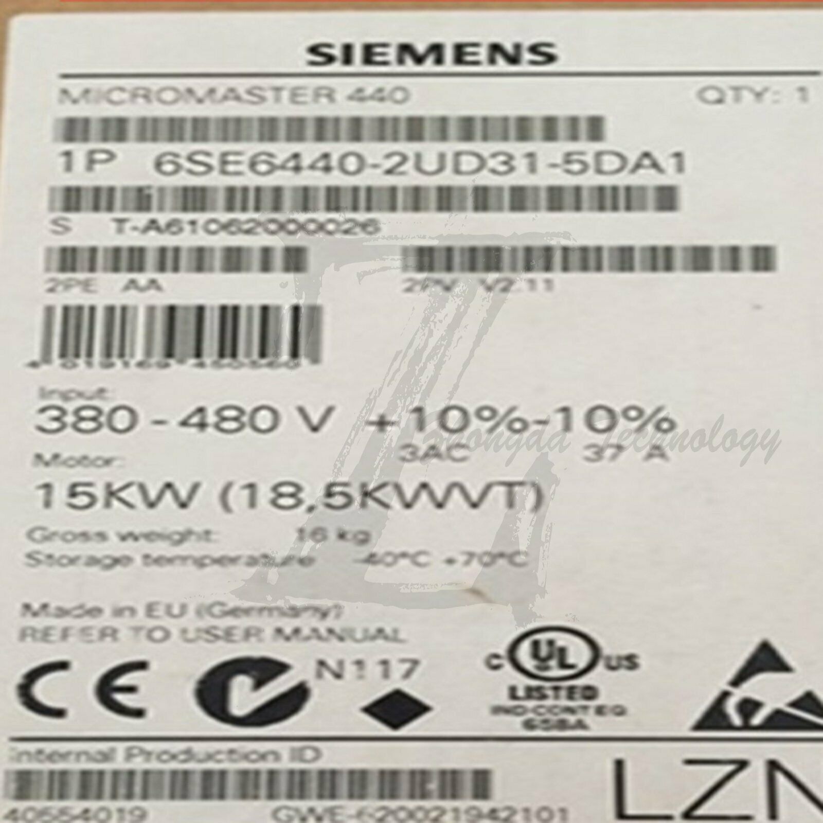 New Siemens inverter 6SE6440-2UD31-5DA1 6SE6 440-2UD31-5DA1 Siemens