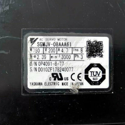 Used Yaskawa 750W Servo Motor SGMJV-08AAA61 good test - YASKAWA