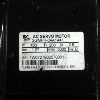 Used Yaskawa servo motor SGMPH-04A1A41 Tested In Good Condition - YASKAWA