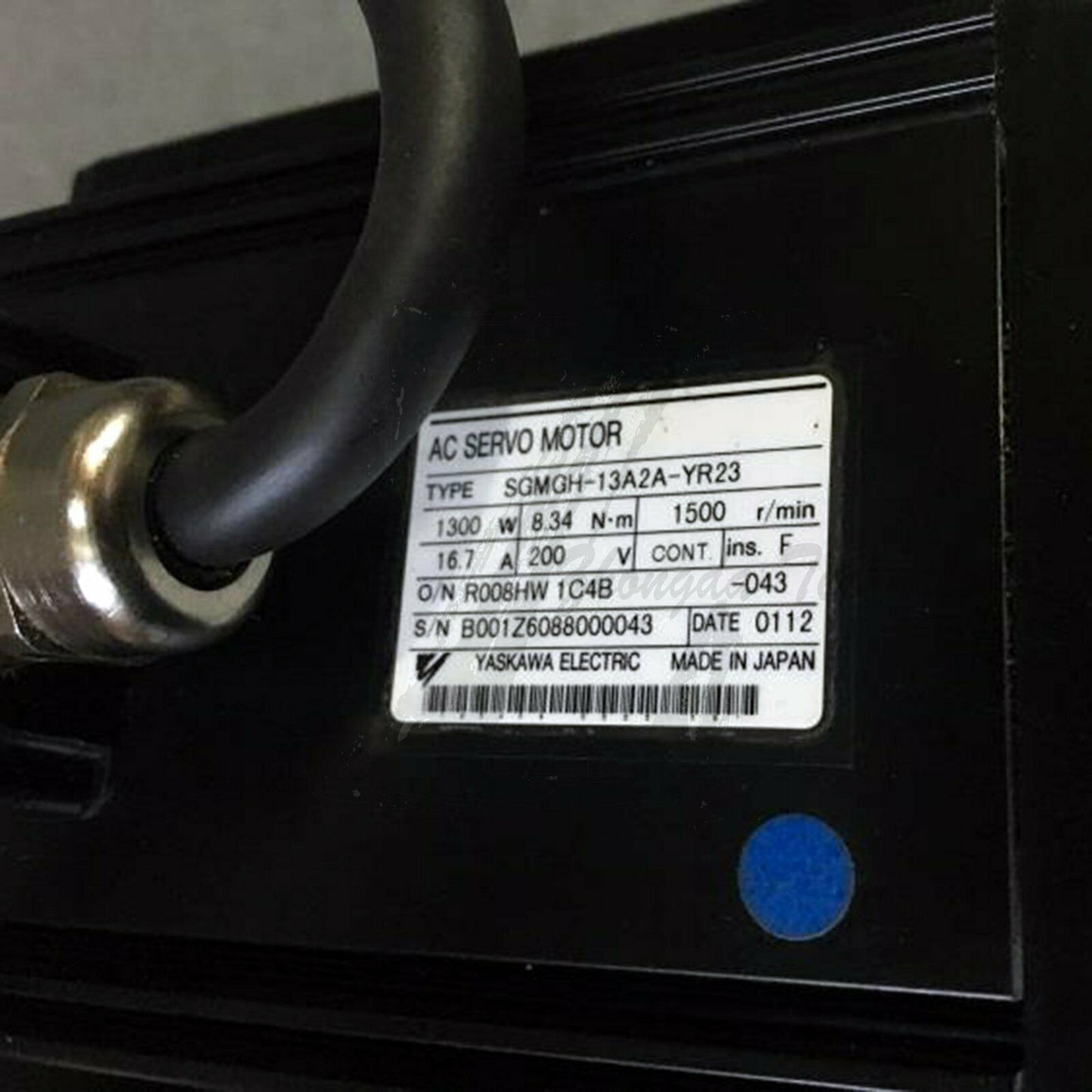 Used Yaskawa servo motor SGMGH-13A2A-YR23 good - YASKAWA
