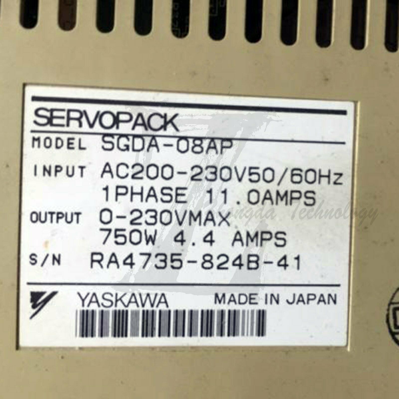 Used Yaskawa servo drive SGDA-08AP Tested In Good Condition - YASKAWA