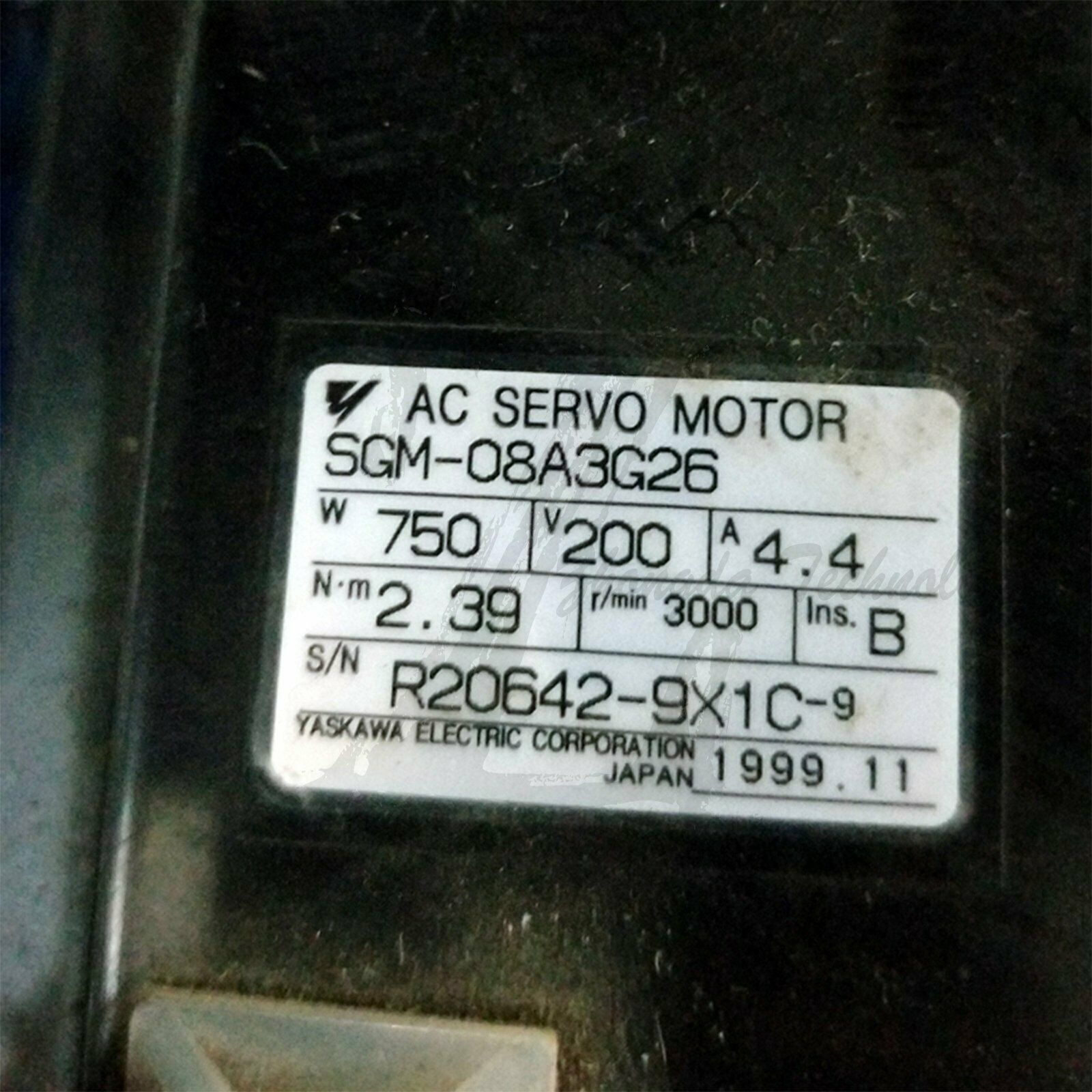 Used Yaskawa AC servo motor SGM-08A3G26 Tested In Good Condition - YASKAWA