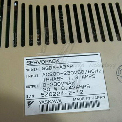Used Yaskawa Servo Drives SGDA-A3AP SGDAA3AP Tested In Good Condition - YASKAWA