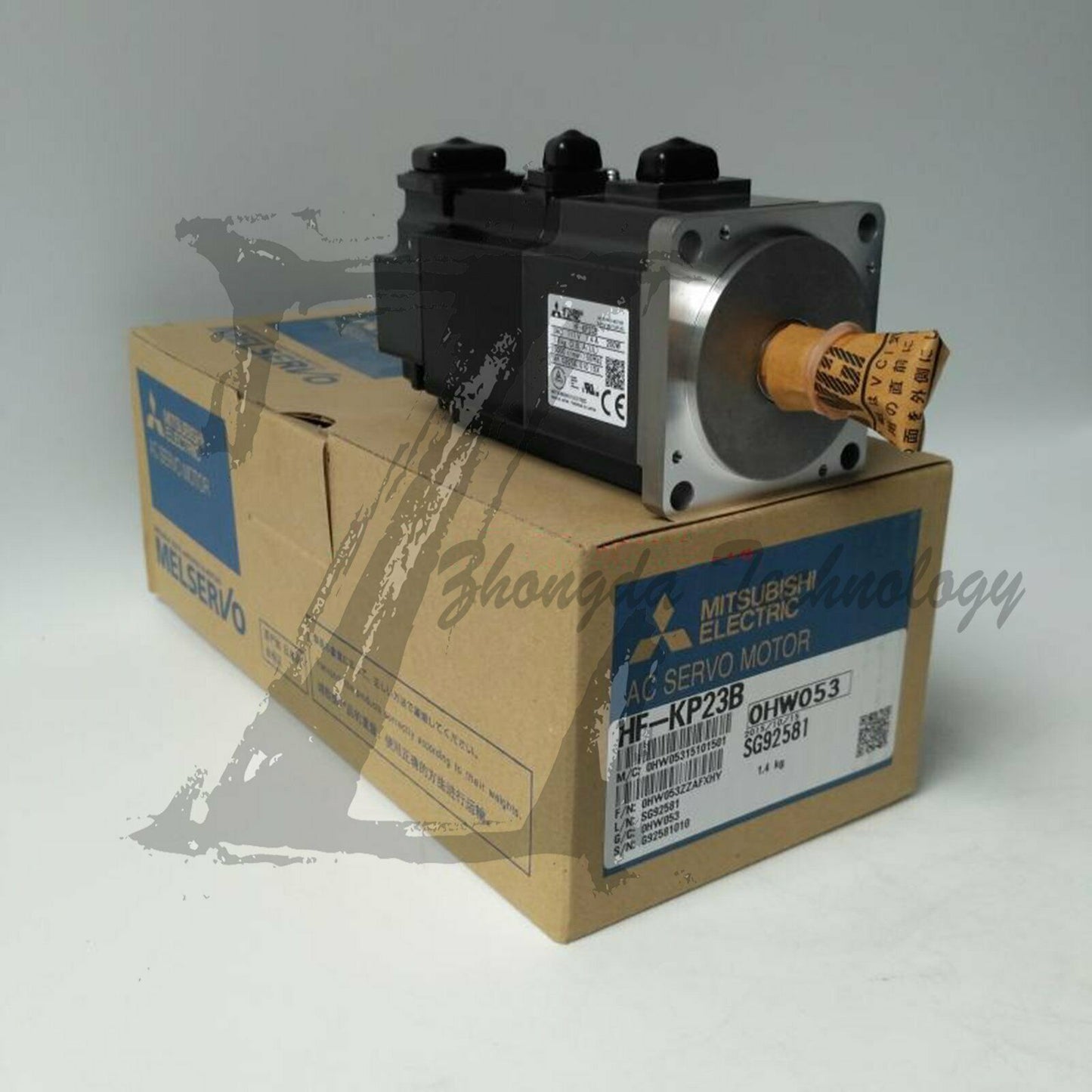 MITSUBISHI 200W Servo motor with brake (0.64Nm continuous, 1.9Nm peak)HF-KP23B - MITSUBISHI