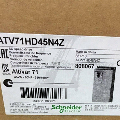 Schneider ATV71HD45N4Z : Variable speed drive 45kW 60HP - 480 V - EMC filter - SCHNEIDER