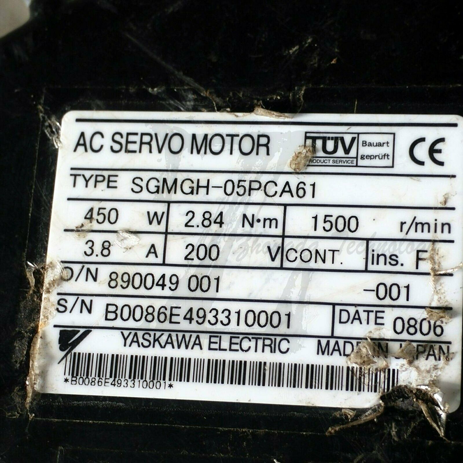 Used Yaskawa SGMGH-05ACA61 Servo Motor Tested In Good Condition - YASKAWA