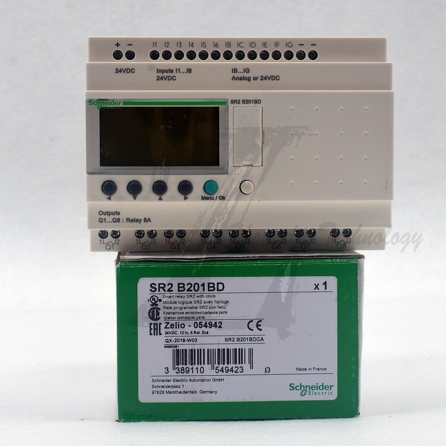 Schneider SR2B201BD logic controller DC24V 12 6-channel AI input 8 relay output - SCHNEIDER