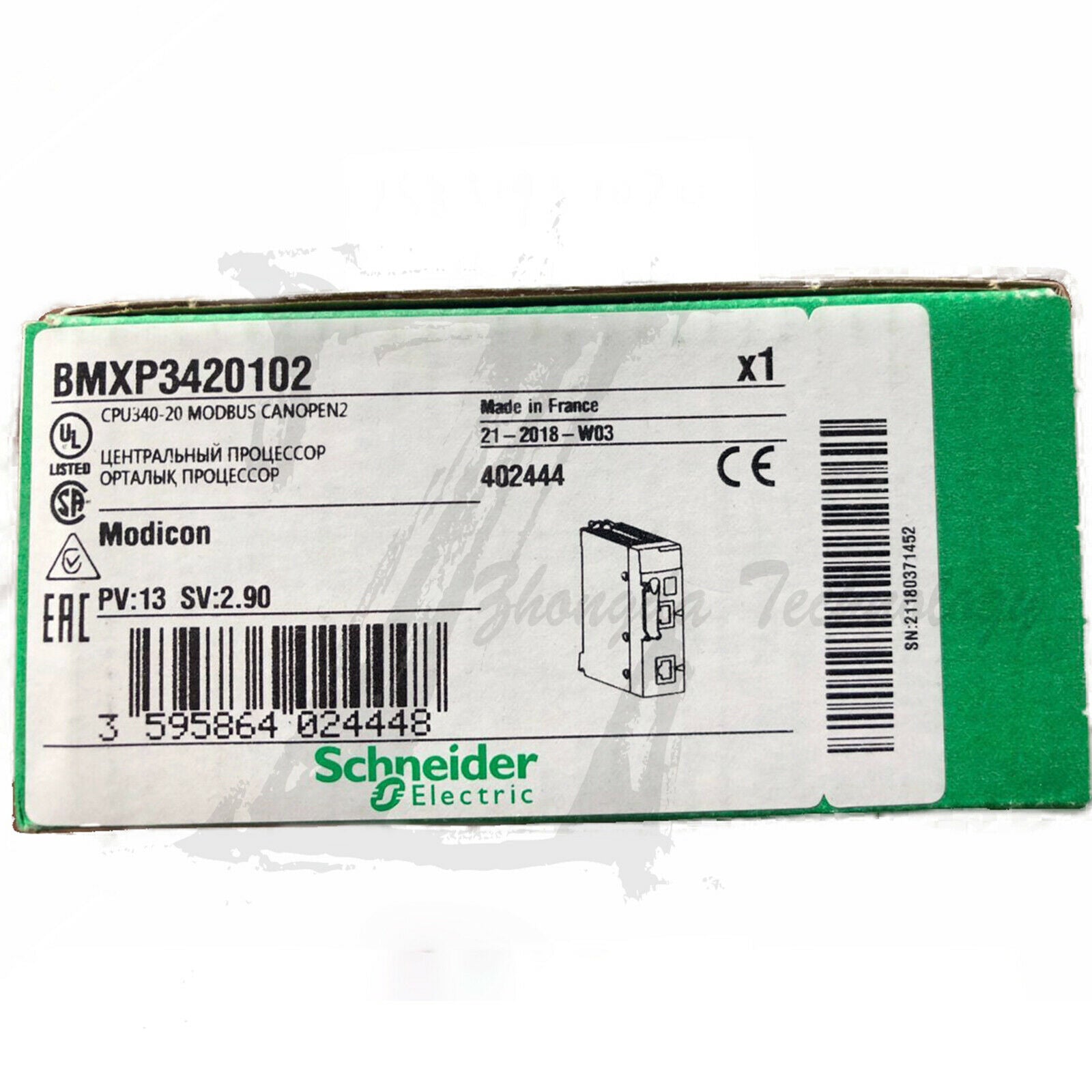 Schneider BMXP3420102 Processor Module M34-Up to 1024 Discrete+256 Analog I/O - SCHNEIDER