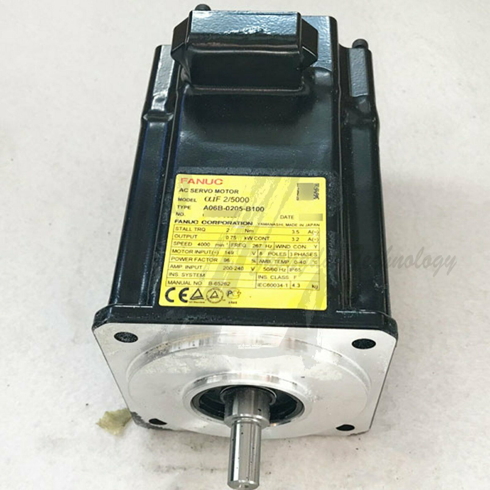Used AC SERVO MOTOR MDL AiF2/5000, ST, SLK, a1000 A06B-0205-B100 - FANUC