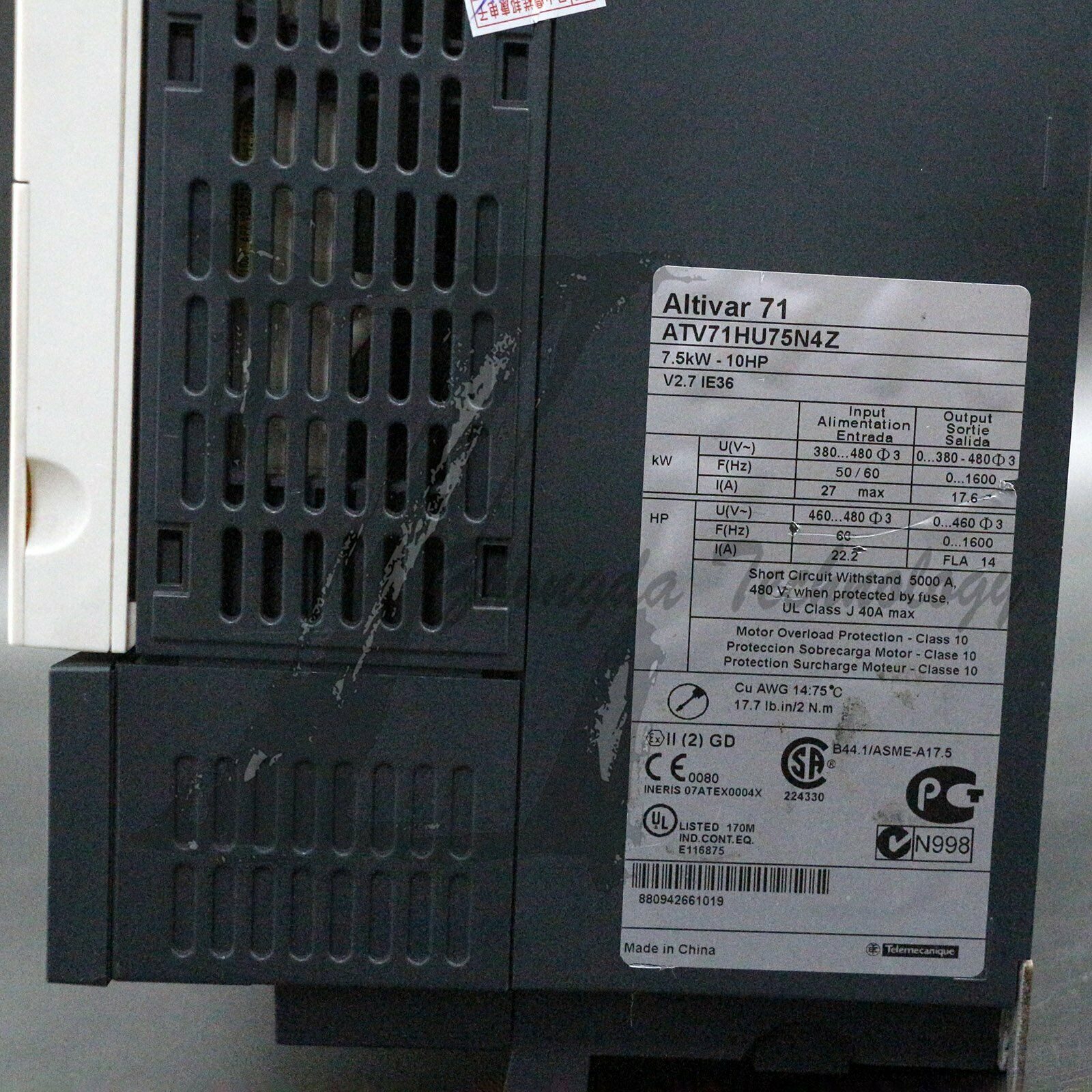 Used Schneider inverter ATV71HU75N4Z : ATV71 7.5kW 3P 380VAC, 7.5KW - SCHNEIDER