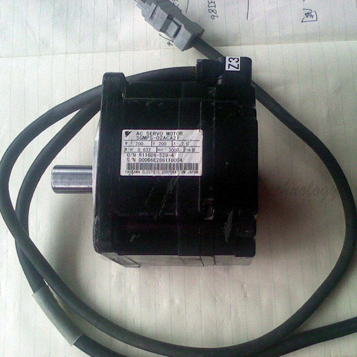 Used Yaskawa 200W Servo Motor SGMPS-02ACA21 good test - YASKAWA