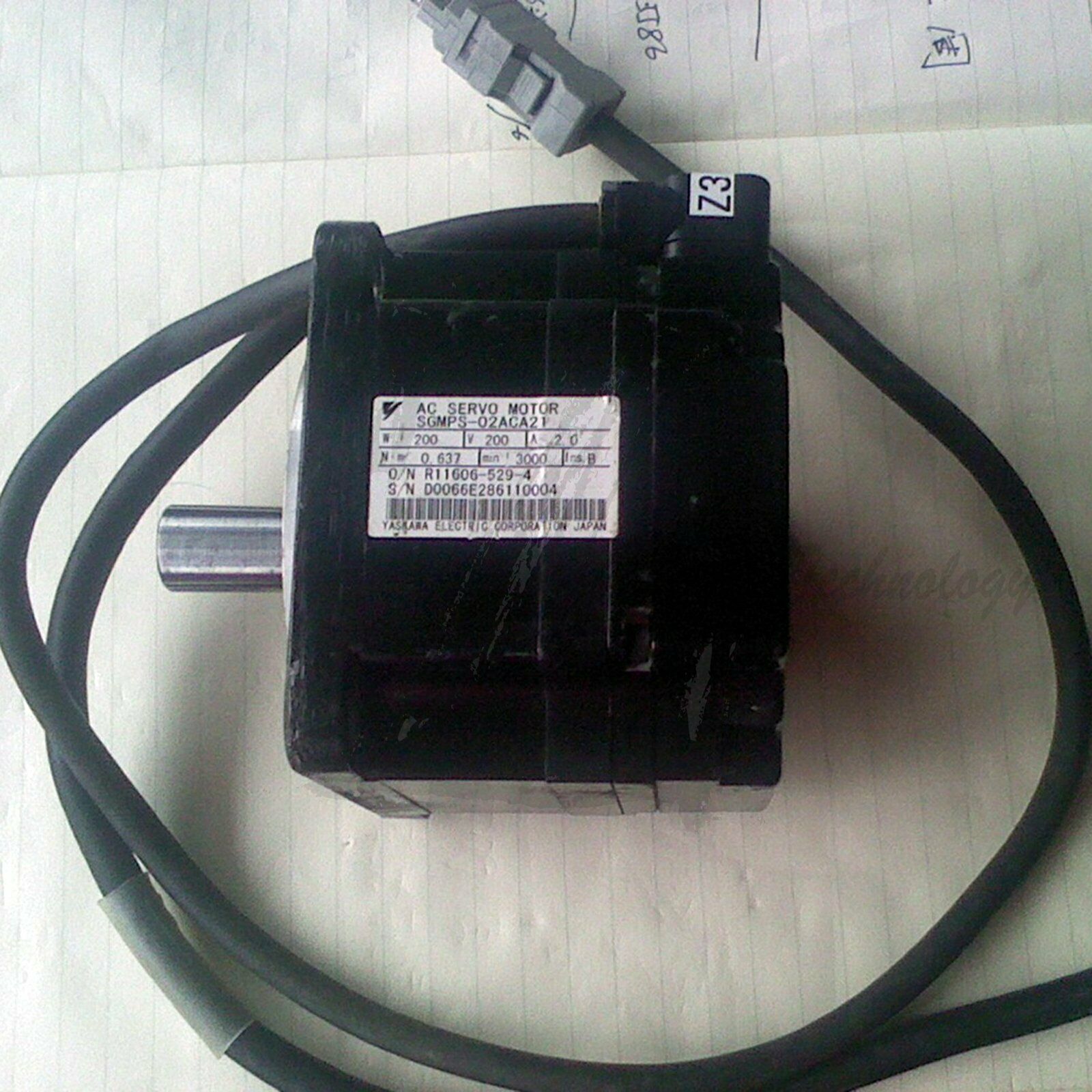 Used Yaskawa 200W Servo Motor SGMPS-02ACA21 good test - YASKAWA