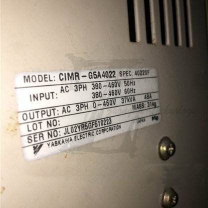 Used Yaskawa Inverter CIMR-G5A4022 616G5 22KW 380V good - YASKAWA