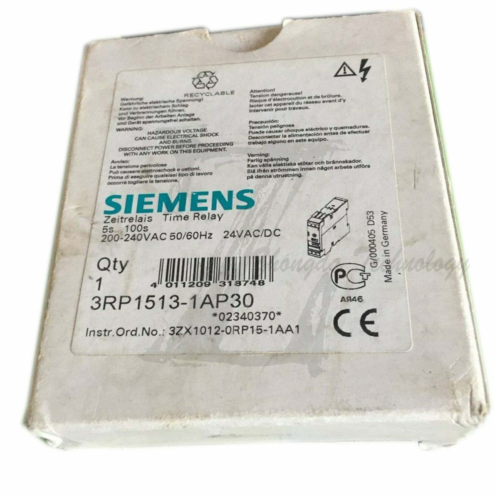 New Siemens Time Relay 3RP1513-1AP30 5-100S