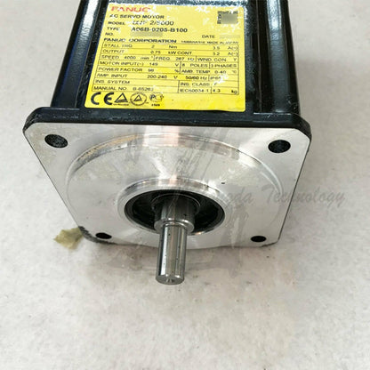 Used AC SERVO MOTOR MDL AiF2/5000, ST, SLK, a1000 A06B-0205-B100 - FANUC