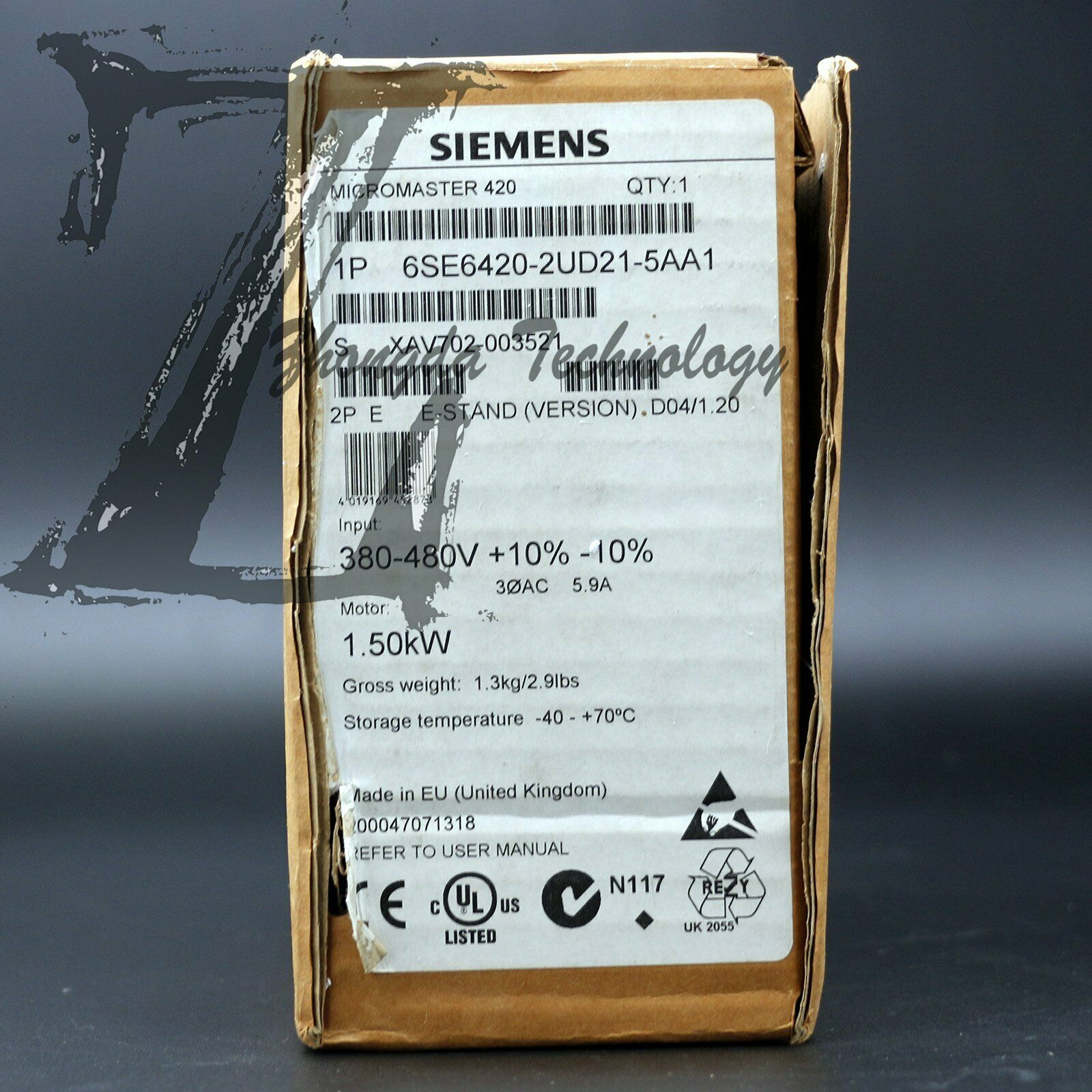 New Siemens inverter MM420 6SE6420-2UD21-5AA1 1.5KW 380V