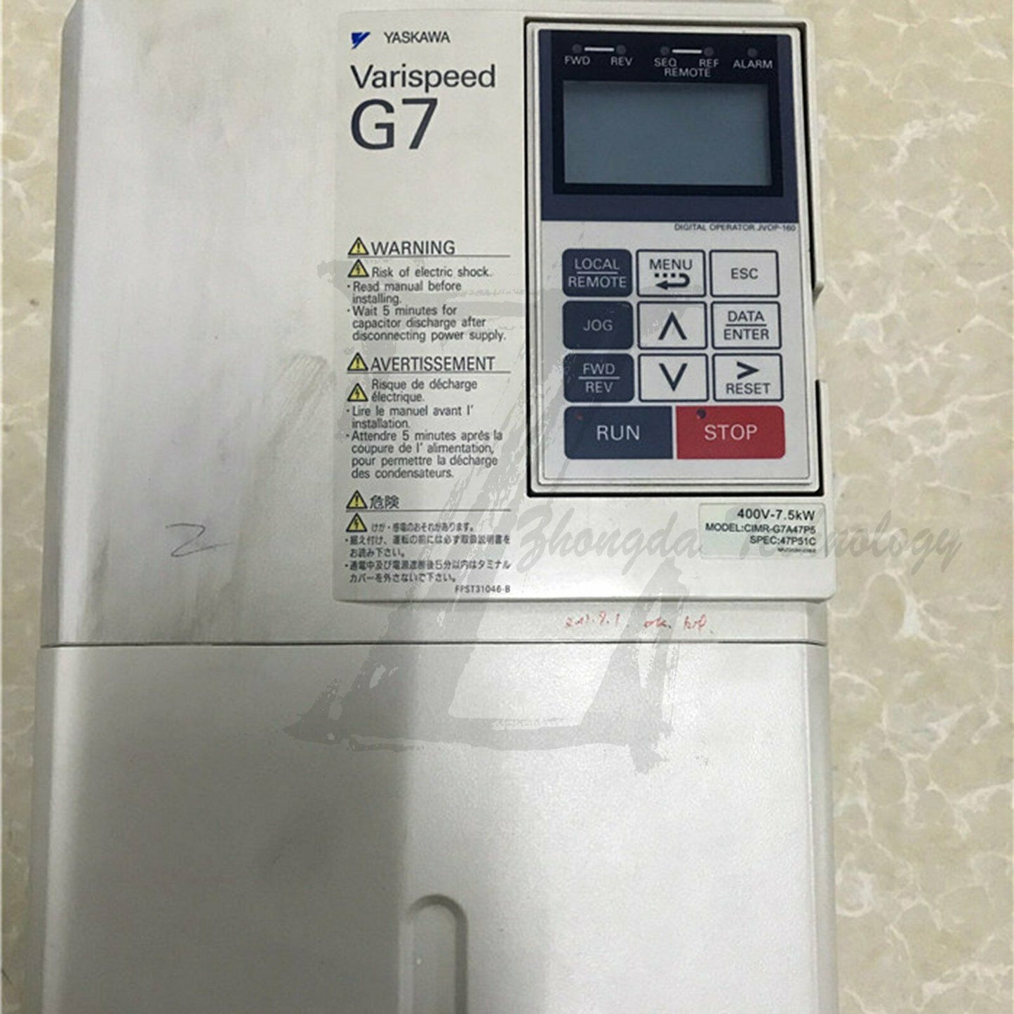 Used Yaskawa G7 series inverter CIMR-G7A47P5 7.5KW/380V - YASKAWA