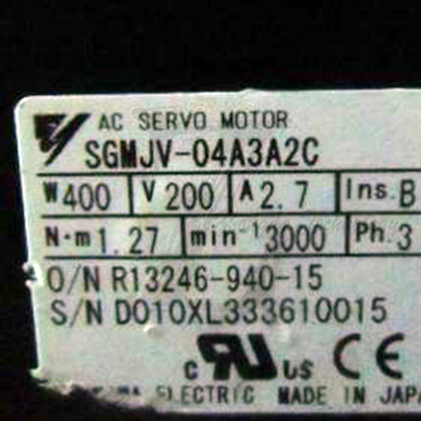 Used Yaskawa 400W servo motor SGMJV-04A3A2C good test - YASKAWA